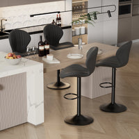 Luxury 2 Piece Adjustable Bar Stool Set - Swivel Kitchen Seating
