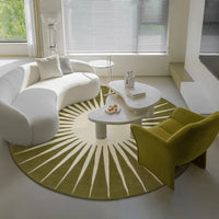 Modern Round Plush Area Rug - Soft Non-Slip Bedroom Carpet