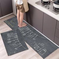 Soft Washable Kitchen Runner Rug - Anti-Slip Hallway and Entry Mat