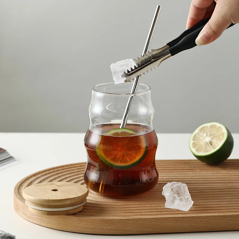 500ml Glass Tumbler with Straw - Mason Jar Cup with Bamboo Lid