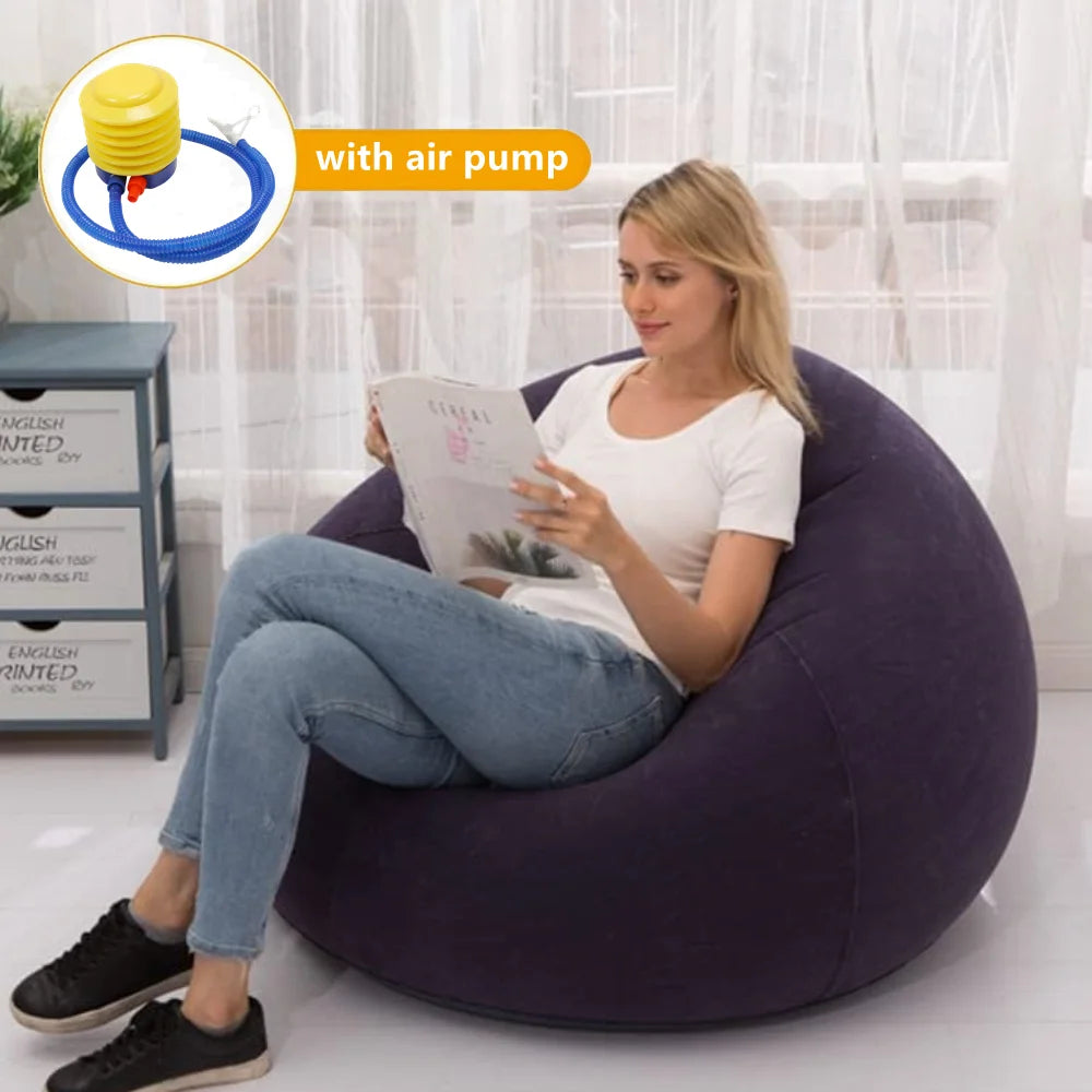 Inflatable Lounger Sofa Chair - Portable PVC Bean Bag Seat