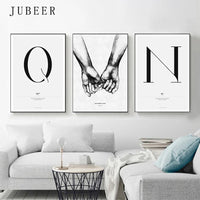 Simple Love Quote Canvas Wall Art - Nordic Couples Decor Print