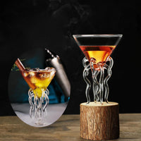 Artistic Fish and Octopus Cocktail Goblet