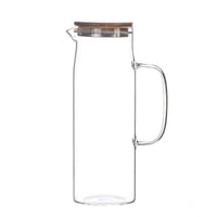 Thickened Glass Kettle - Bamboo Lid Pitcher with Filter Cover