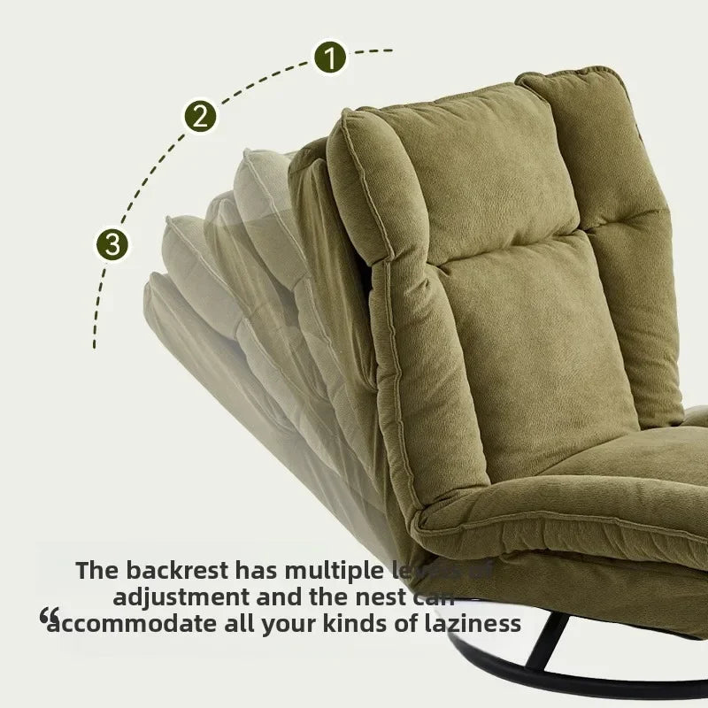 Swivel Leisure Sofa Chair - Rotating Fabric Lounge Seat