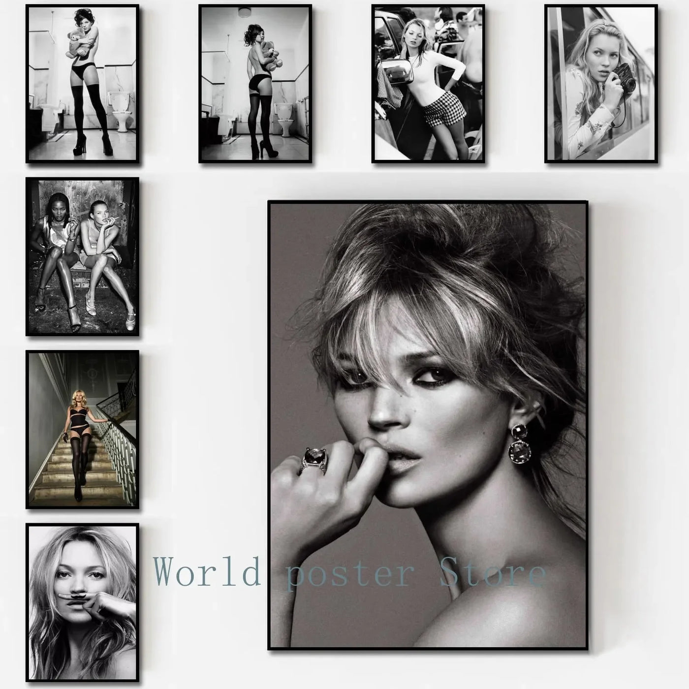 Scandinavian Kate Moss Canvas Poster - Fashion Inspired Wall Art