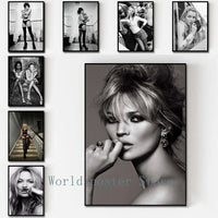 Scandinavian Kate Moss Canvas Poster - Fashion Inspired Wall Art