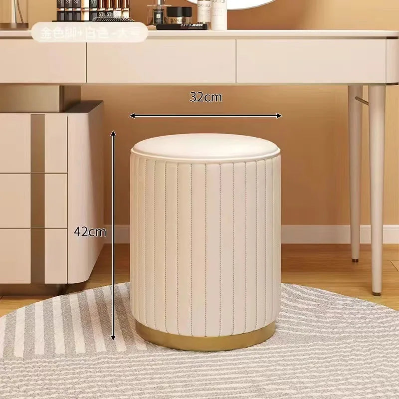 Round Storage Stool - Makeup & Dressing Table Ottoman