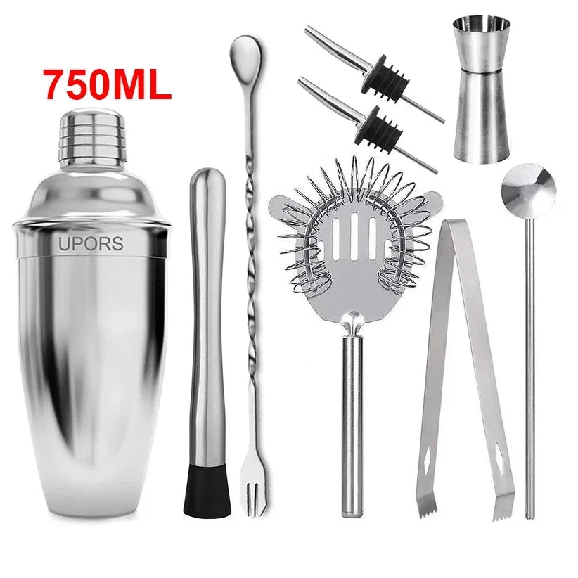 UPORS Cocktail Shaker - Stainless Steel Boston Mixer 550ml/750ml