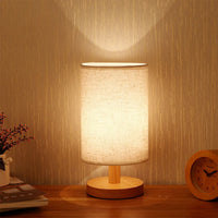 Wooden USB Bedside Lamp - Touch Control Table Night Light