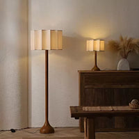 Wabi-Sabi Solid Wood Floor Lamp - Minimalist LED Accent Light