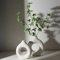 Nordic Hollow Decorative Vase - Circular Modern Accent Piece