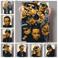 West Coast Rappers Canvas Wall Art - Hip Hop Poster Print