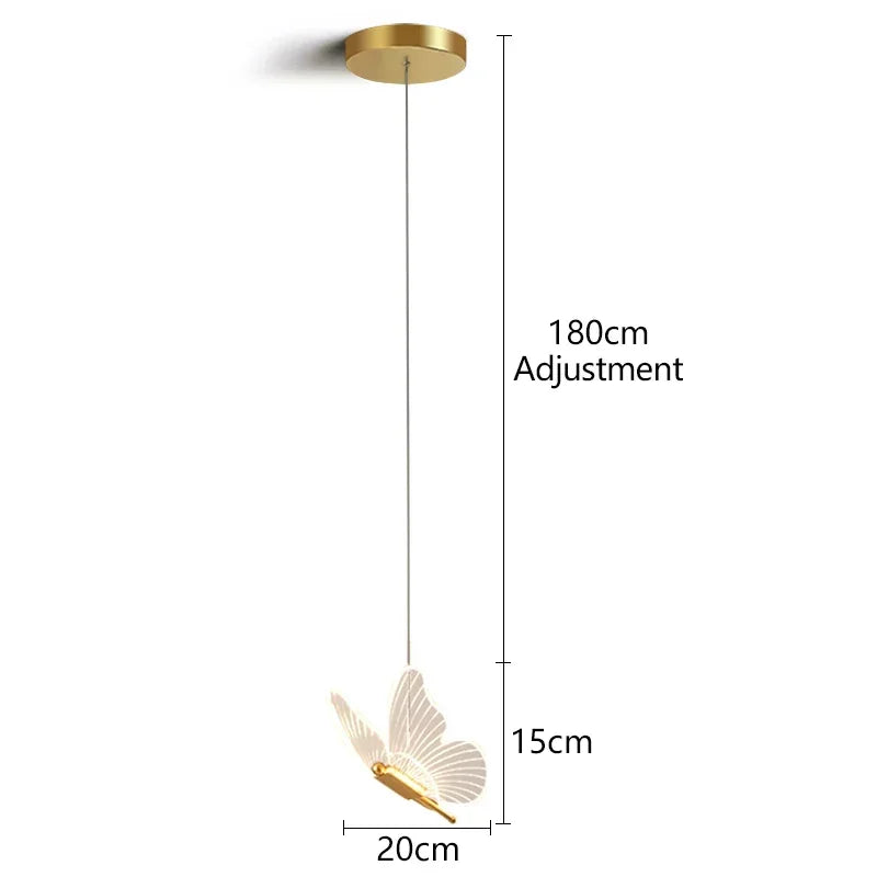 Three-Head Butterfly Pendant Light - Modern LED Chandelier