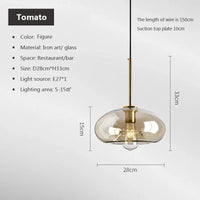 Nordic Glass Pendant Light - Industrial Loft Hanging Lamp