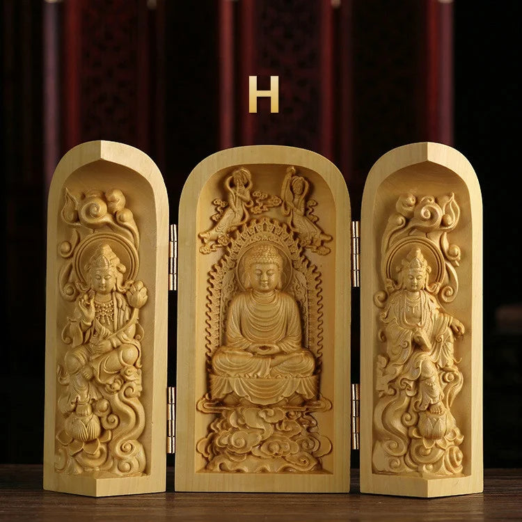 Hand-Carved Guanyin Buddha Statue - Boxwood Spiritual Home Decor