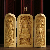 Hand-Carved Guanyin Buddha Statue - Boxwood Spiritual Home Decor