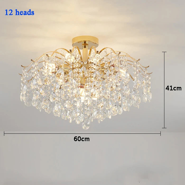 Crystal Ceiling Chandelier - Modern LED Light for Living & Dining