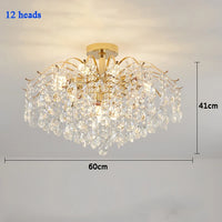 Crystal Ceiling Chandelier - Modern LED Light for Living & Dining