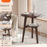 Solid Wood Round Side Table - Movable Living Room Accent Table