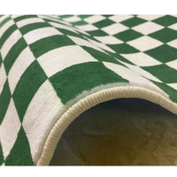 Retro Checkerboard Plush Area Rug - Soft Bedroom and Lounge Carpet