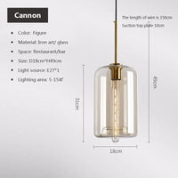 Nordic Glass Pendant Light - Industrial Loft Hanging Lamp