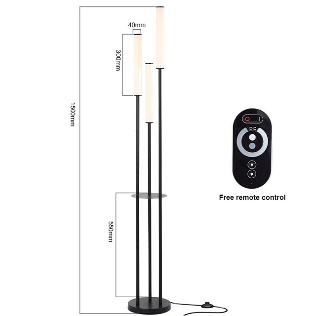 LED Shelf Floor Lamp - Dimmable Standing Light with Remote