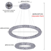 Remote Control Crystal Pendant Chandelier - Smart LED Hanging Light