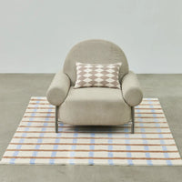 Plaid Plush Area Rug - Soft Minimalist Living Room Carpet