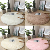 Modern Round Plush Area Rug - Soft Non-Slip Bedroom Carpet