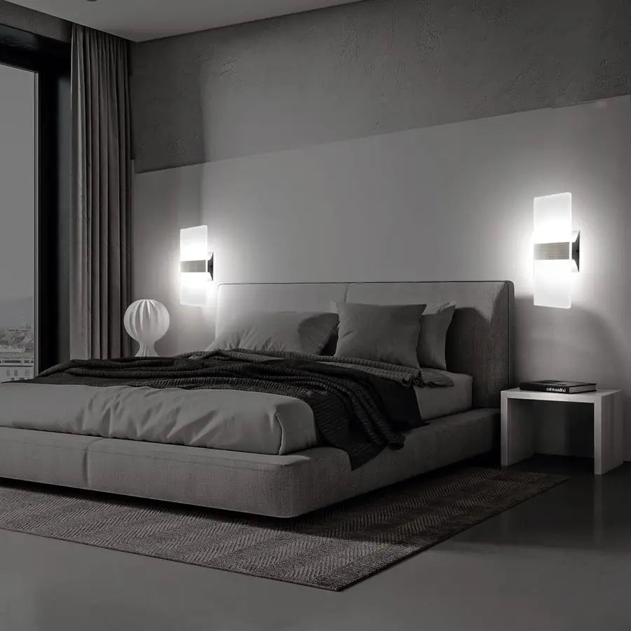 LED Wall Sconces Set of Two - Modern Up Down Accent Lighting