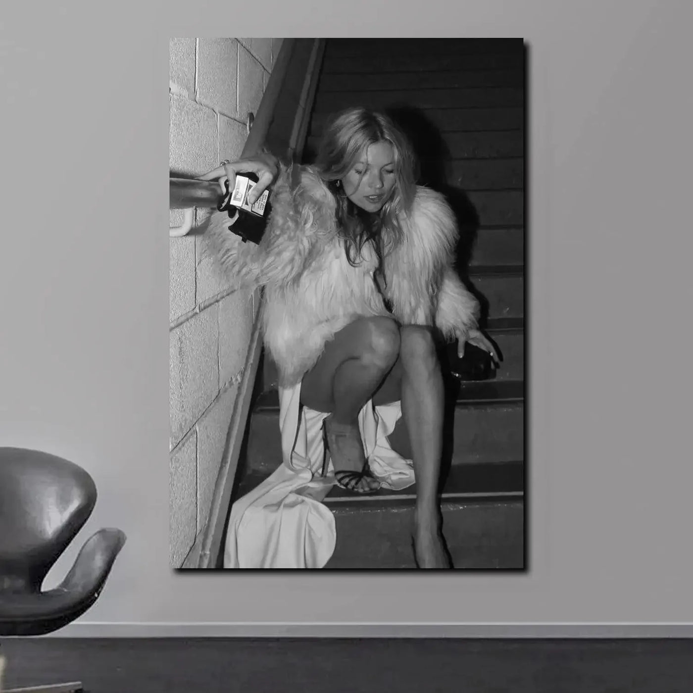 Scandinavian Kate Moss Canvas Poster - Fashion Inspired Wall Art