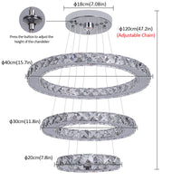 Remote Control Crystal Pendant Chandelier - Smart LED Hanging Light