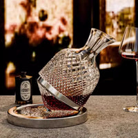 Rotating Crystal Whiskey Decanter - 1500ML Luxury Bar Carafe