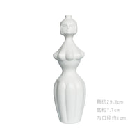 Nordic Face Ceramic Vase - Artistic White Decorative Accent