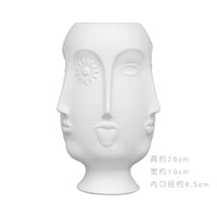 Nordic Face Ceramic Vase - Artistic White Decorative Accent