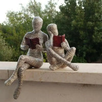 Reading Woman Thinker Statue - Nordic Resin Book Lover Decor