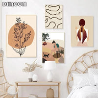 Matisse Inspired Botanical Canvas Wall Art - Modern Boho Landscape Print
