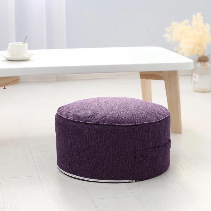Tea Ceremony Floor Pouf - Cotton Linen Tatami Meditation Cushion