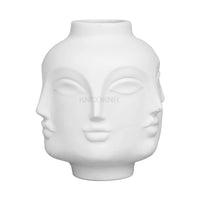 Nordic Face Ceramic Vase - Artistic White Decorative Accent