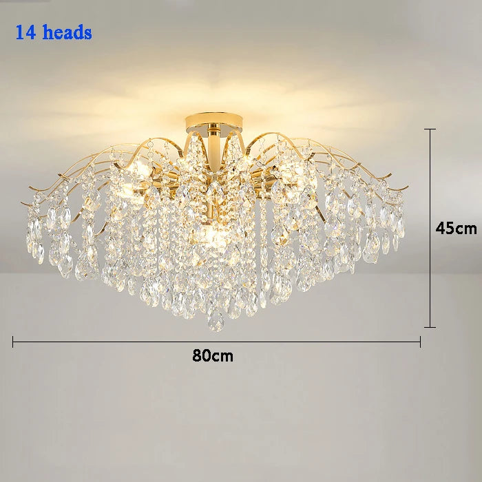 Crystal Ceiling Chandelier - Modern LED Light for Living & Dining