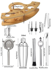 UPORS Cocktail Shaker - Stainless Steel Boston Mixer 550ml/750ml
