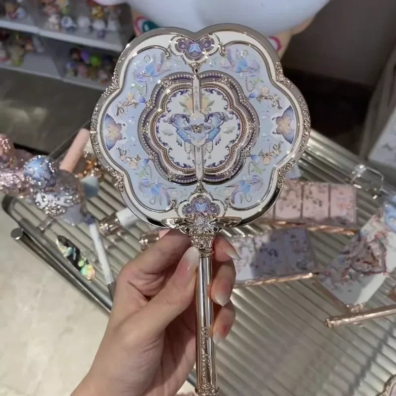 Butterfly Cloud Makeup Mirror - Elegant Vanity Hand Mirror