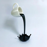 Floating Coffee Cup Sculpture - Whimsical Kitchen Accent Decor