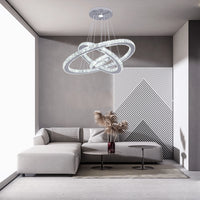Remote Control Crystal Pendant Chandelier - Smart LED Hanging Light