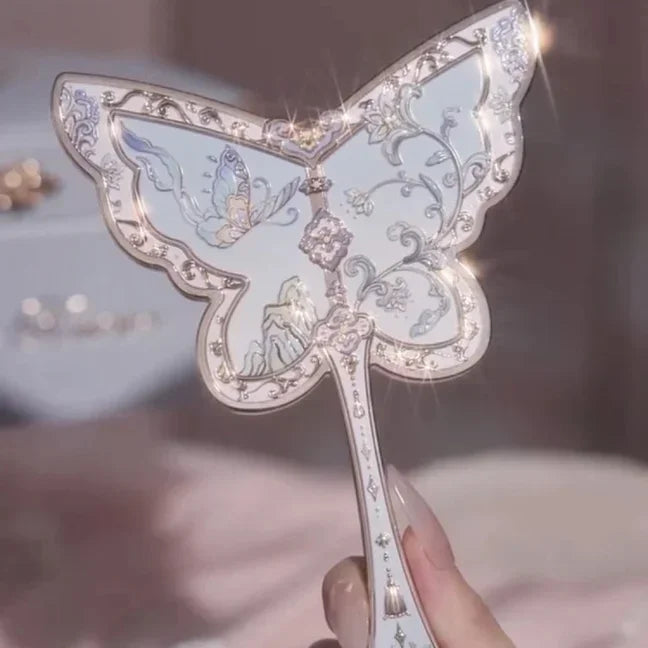 Butterfly Cloud Makeup Mirror - Elegant Vanity Hand Mirror