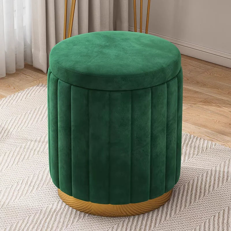 Round Storage Stool - Makeup & Dressing Table Ottoman
