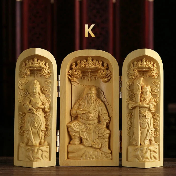 Hand-Carved Guanyin Buddha Statue - Boxwood Spiritual Home Decor