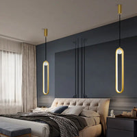Luxury Glass Bedside Chandelier - Nordic Long-Line Pendant Light