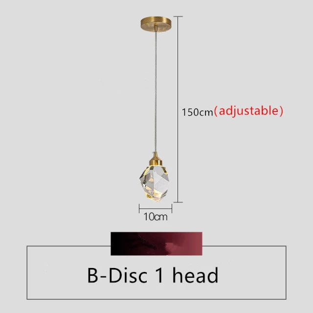Nordic Crystal Pendant Light - LED Hanging Chandelier